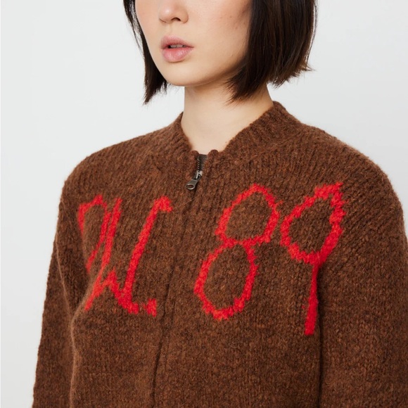 Paloma Wool Ben Perdut Brown and Red Zip Up Cardigan - Picture 2 of 5